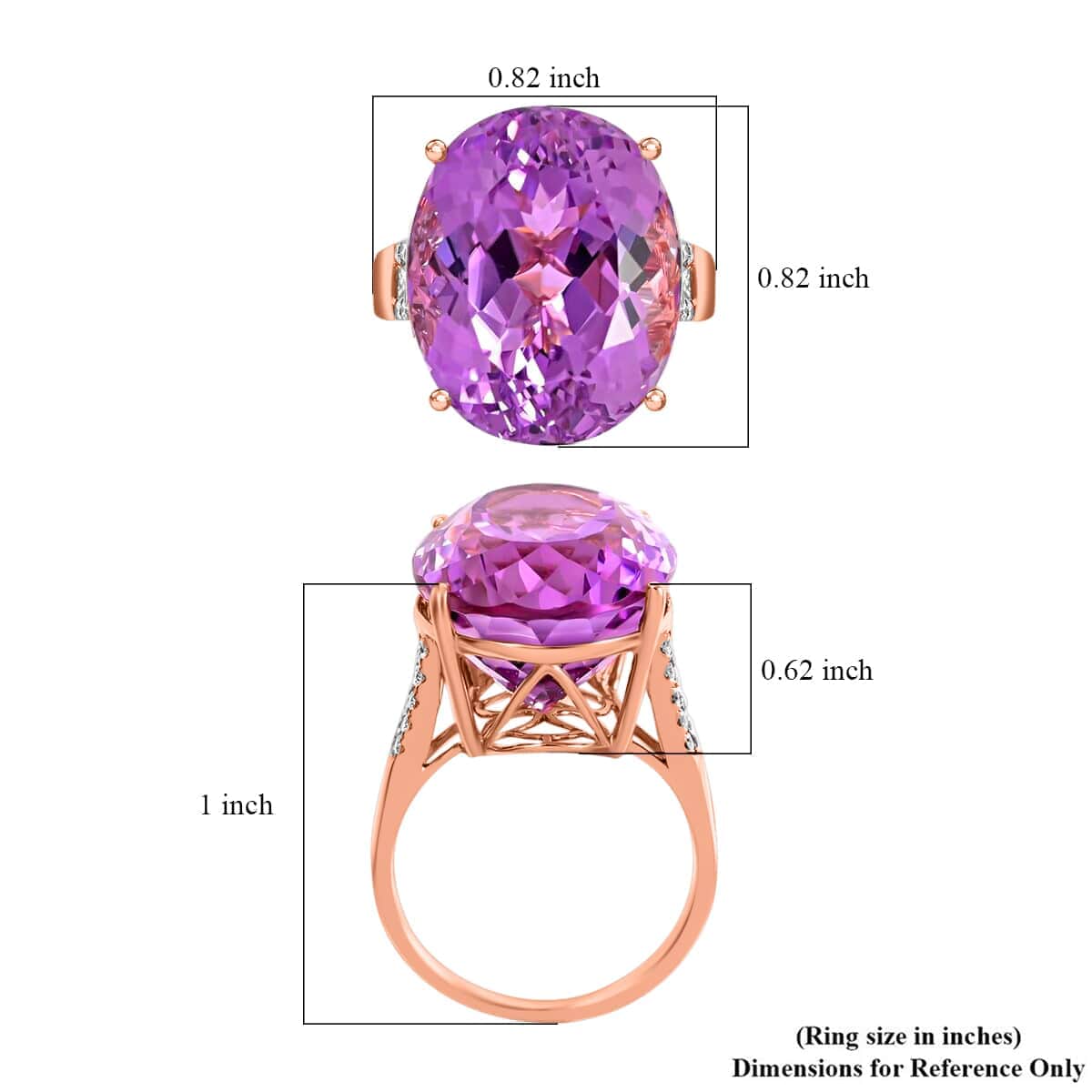 One Of A Kind Certified & Appraised Iliana 18K Rose Gold AAA Patroke Kunzite and G-H SI Diamond Ring (Size 7.0) 5.05 Grams 23.20 ctw image number 5