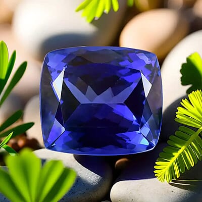 Certified and Appraised Flawless AAAA VIVID Tanzanite, Loose Gemstone For Ring Pendant, Loose Tanzanite For Jewelry Making  (Cush 7x7 mm) 1.50 ctw