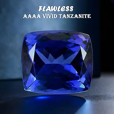 Certified and Appraised Flawless AAAA VIVID Tanzanite, Loose Gemstone For Ring Pendant, Loose Tanzanite For Jewelry Making  (Cush 7x7 mm) 1.50 ctw