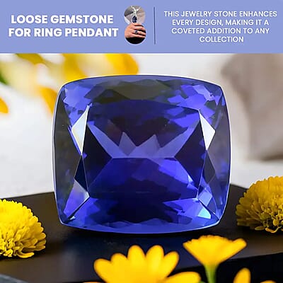 Certified and Appraised Flawless AAAA VIVID Tanzanite, Loose Gemstone For Ring Pendant, Loose Tanzanite For Jewelry Making  (Cush 7x7 mm) 1.50 ctw