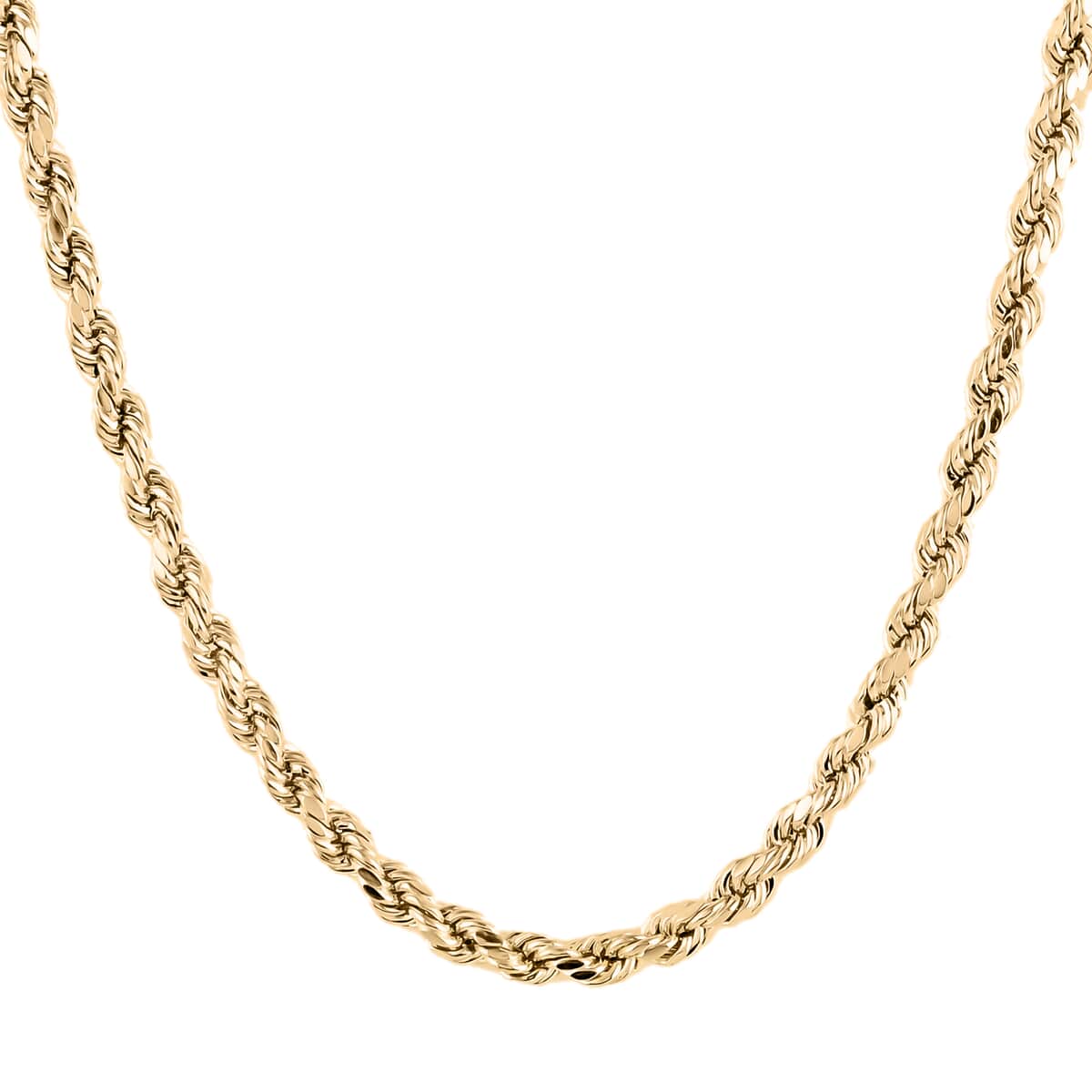 Vegas Closeout Deal 10K Yellow Gold 4mm Diamond Cut Rope Necklace 20 Inches 6.30 Grams image number 0
