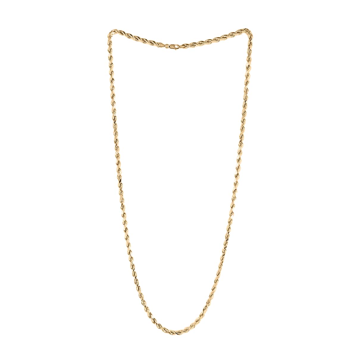 Vegas Closeout Deal 10K Yellow Gold 4mm Diamond Cut Rope Necklace 20 Inches 6.30 Grams image number 1