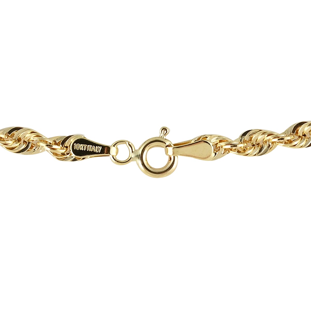 California Closeout Deal 10K Yellow Gold 4mm Diamond Cut Rope Necklace 22 Inches 7 Grams image number 1