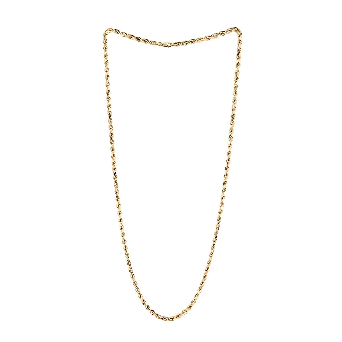 California Closeout Deal 10K Yellow Gold 5mm Diamond Cut Rope Necklace 24 Inches 9.70 Grams image number 1