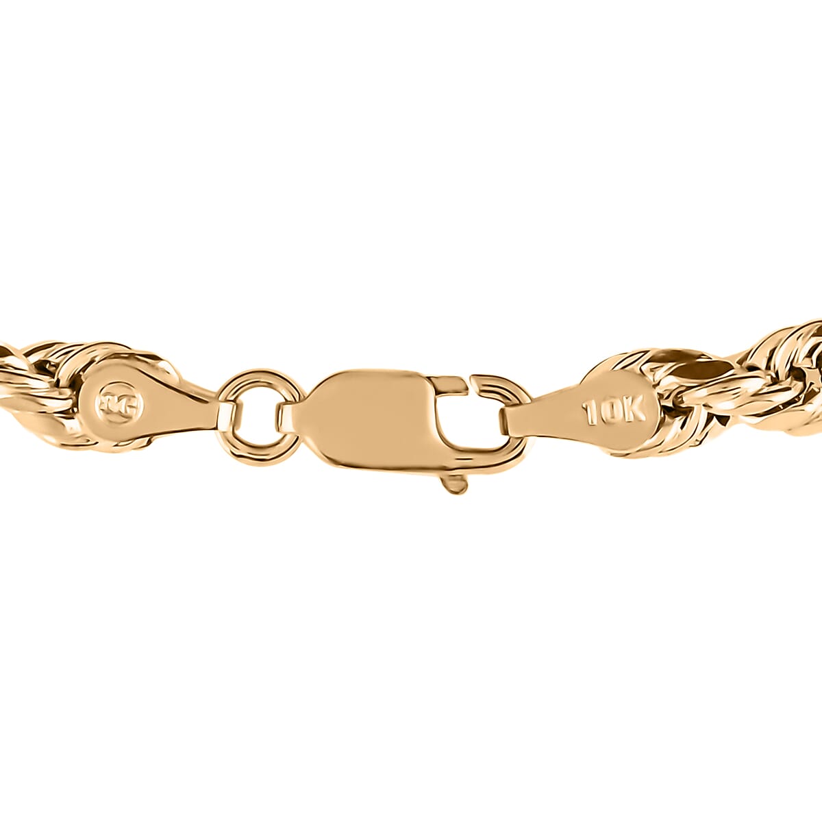 California Closeout Deal 10K Yellow Gold 5mm Diamond Cut Rope Necklace 24 Inches 9.70 Grams image number 2