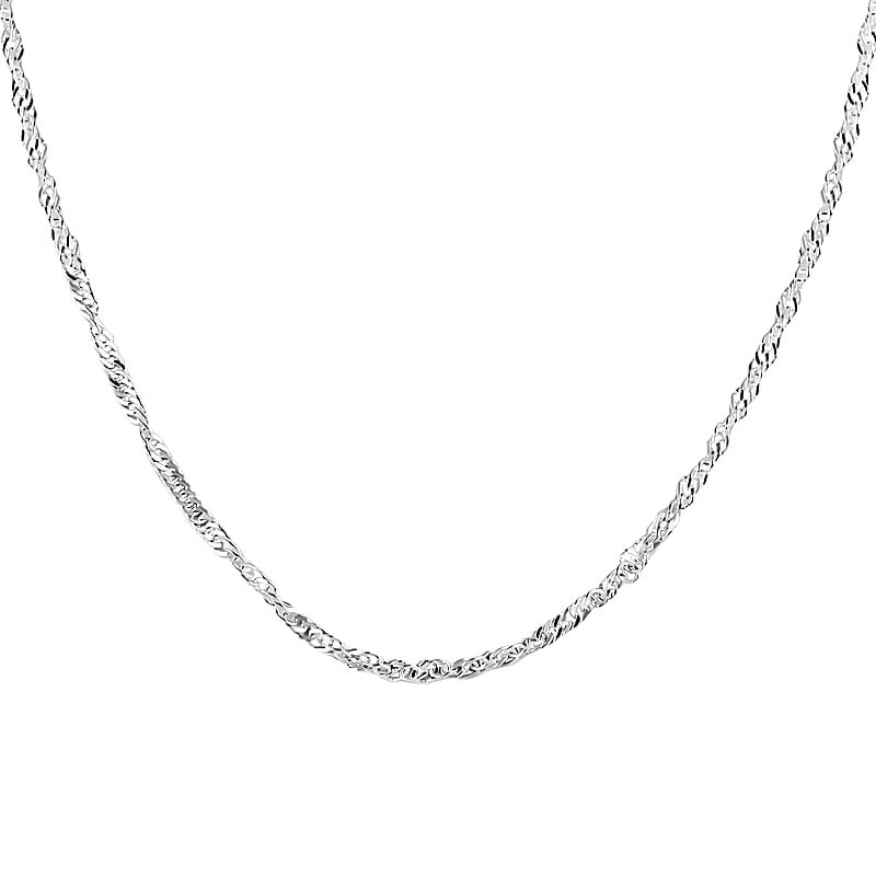 Italian Sterling Silver Adjustable Bolo Singapore Chain Necklace 2mm 2.90 Grams