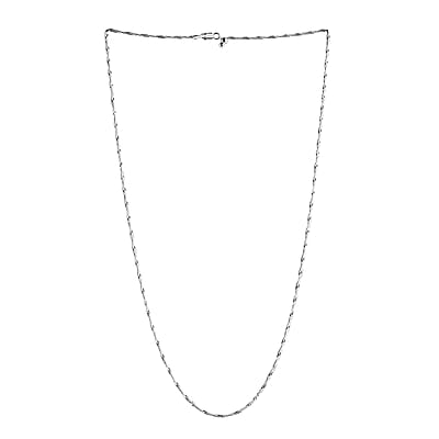 Italian Sterling Silver Adjustable Bolo Singapore Chain Necklace 2mm 2.90 Grams