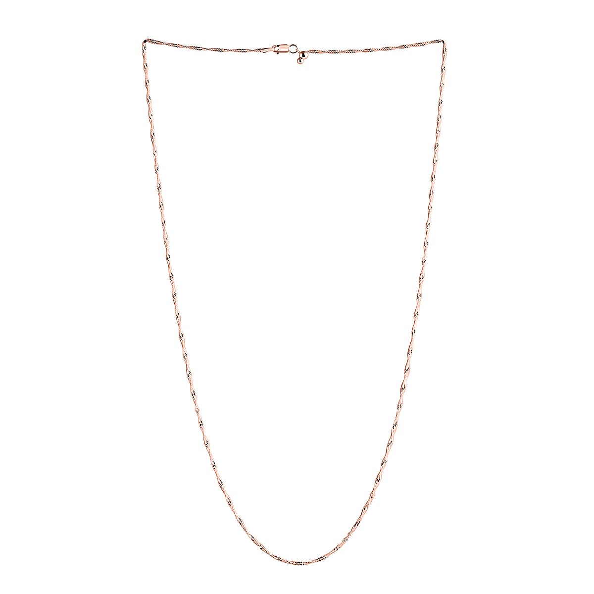 Italian 14K Rose Gold Plated Sterling Silver Adjustable Bolo Singapore Chain 2mm 2.90 Grams image number 2