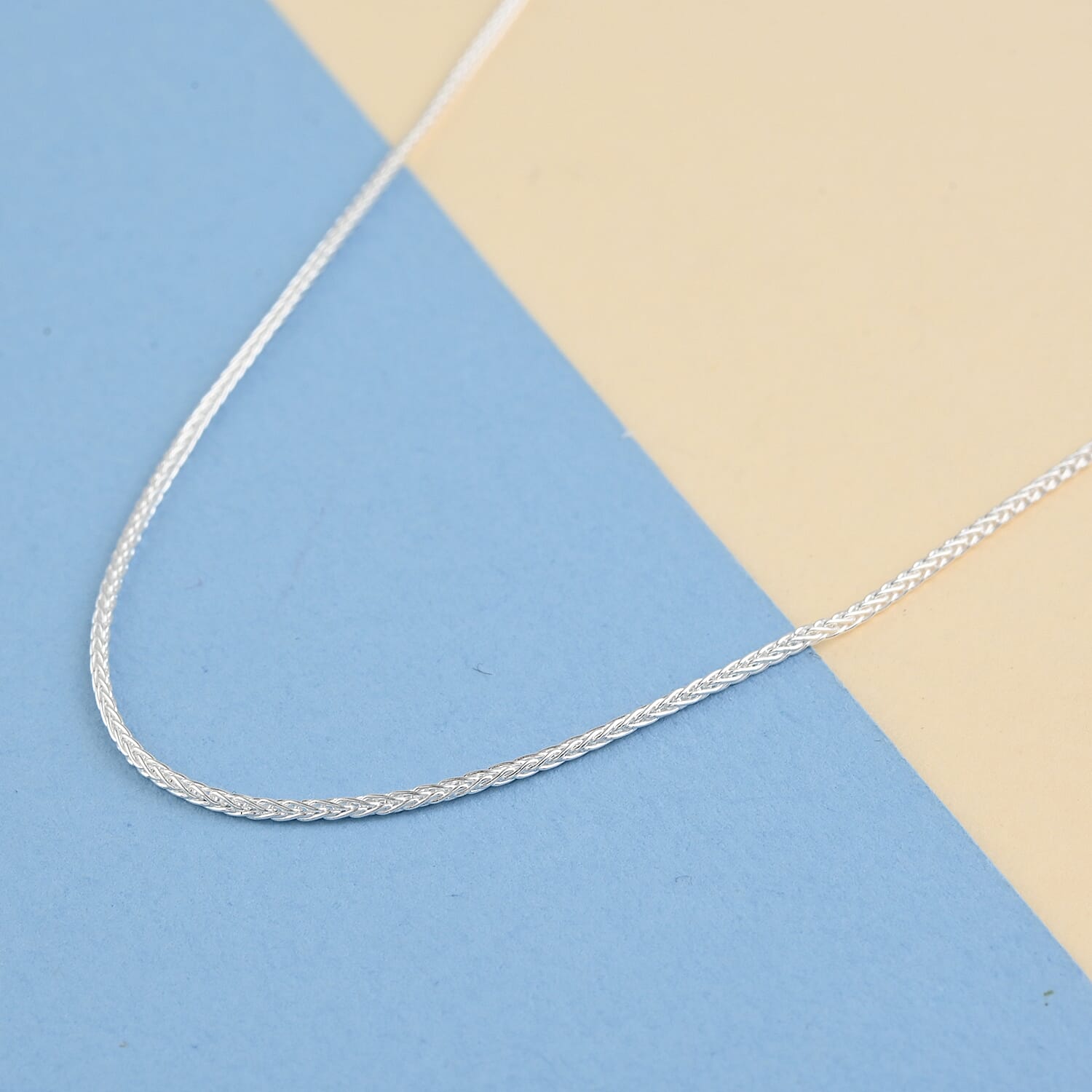 Italian Sterling Silver 1.5mm Adjustable Bolo Wheat Chain 3.30 Grams