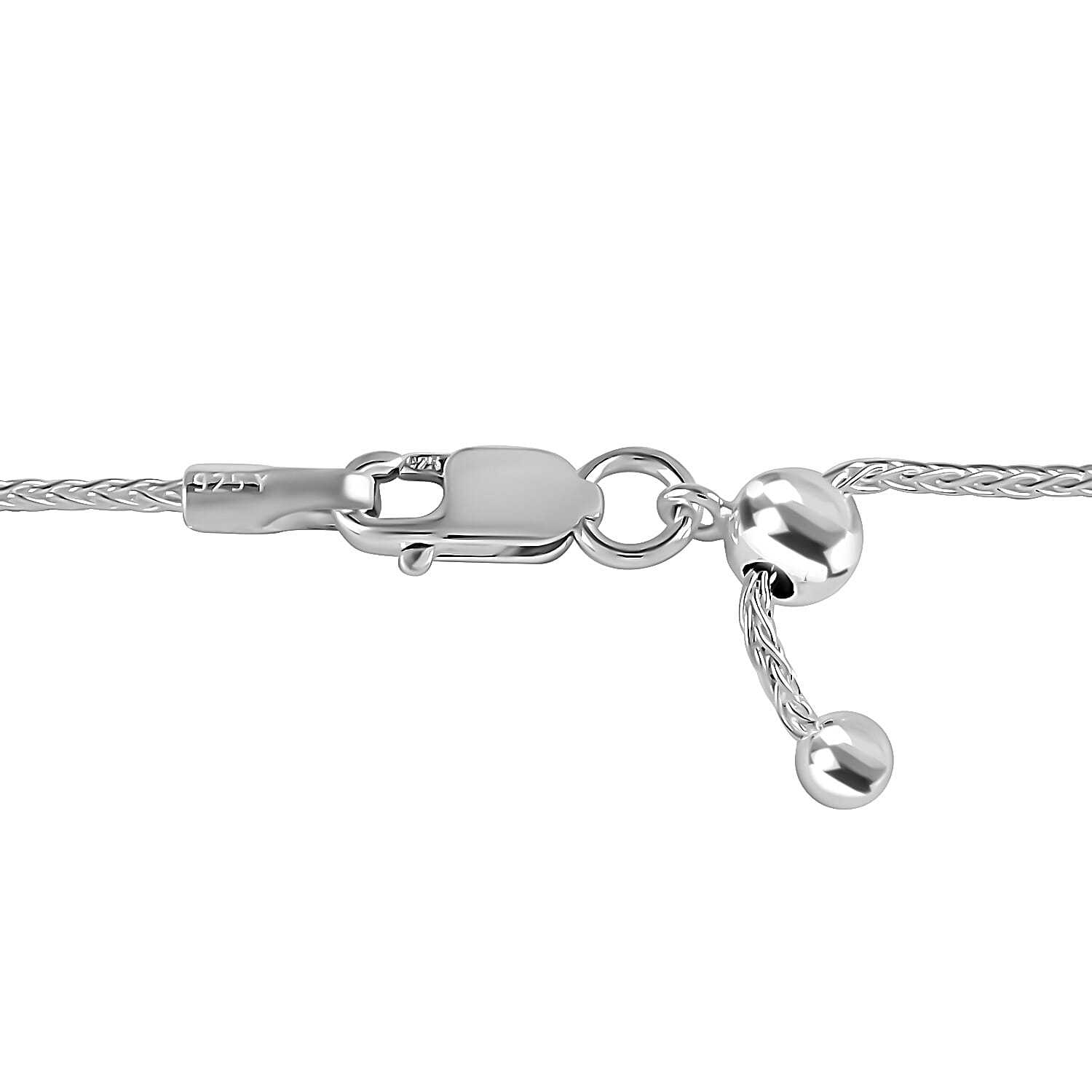 Italian Sterling Silver 1.5mm Adjustable Bolo Wheat Chain 3.30 Grams