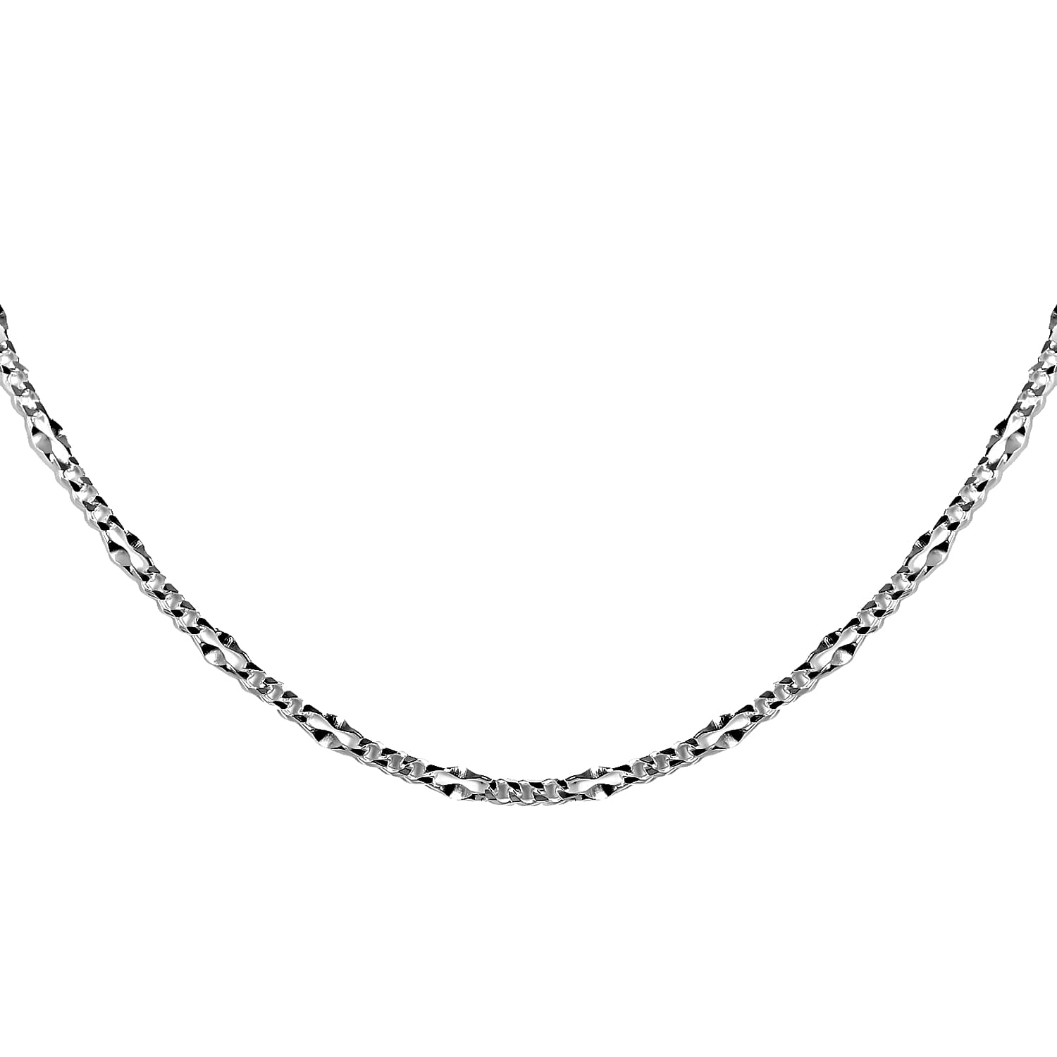 Italian Sterling Silver 2mm Adjustable Bolo Figaro Chain 2.90 Grams