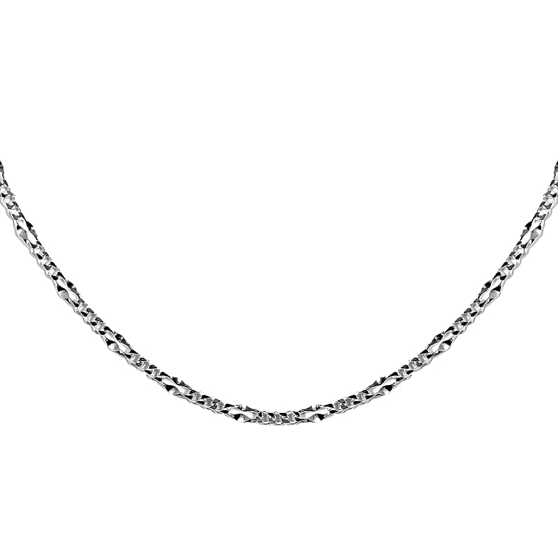Italian Sterling Silver 2mm Adjustable Bolo Figaro Chain 2.90 Grams
