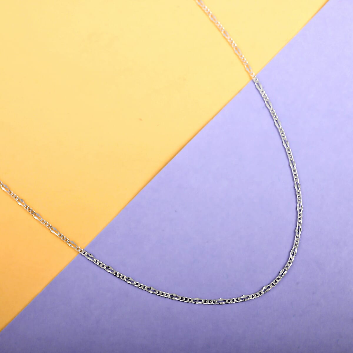 Italian Sterling Silver 2mm Adjustable Bolo Figaro Chain 2.90 Grams image number 1