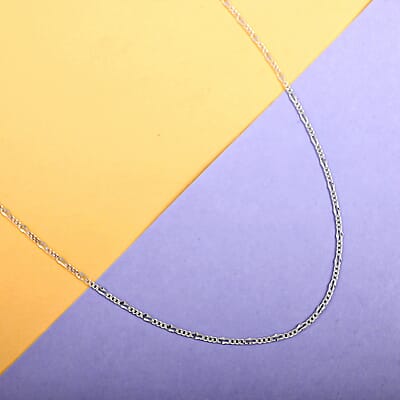 Italian Sterling Silver 2mm Adjustable Bolo Figaro Chain 2.90 Grams