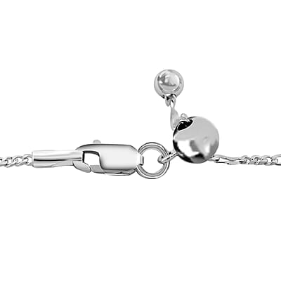 Italian Sterling Silver 2mm Adjustable Bolo Figaro Chain 2.90 Grams