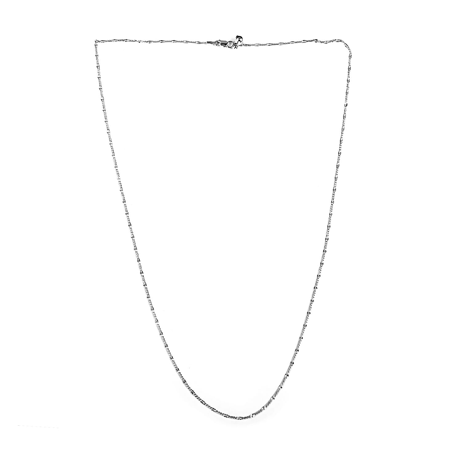 Italian Sterling Silver 2mm Adjustable Bolo Figaro Chain 2.90 Grams