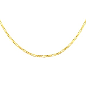 Italian 14K Yellow Gold Over Sterling Silver 2mm Adjustable Bolo Figaro Chain 2.90 Grams