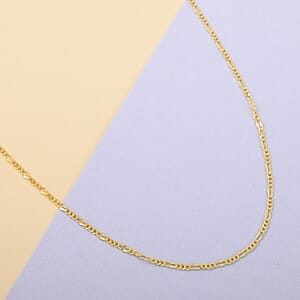 Italian 14K Yellow Gold Over Sterling Silver 2mm Adjustable Bolo Figaro Chain 2.90 Grams