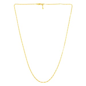 Italian 14K Yellow Gold Over Sterling Silver 2mm Adjustable Bolo Figaro Chain 2.90 Grams