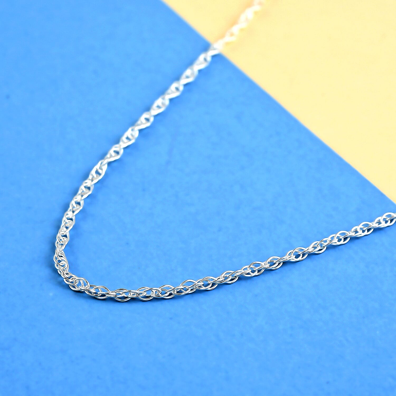 Italian Sterling Silver 1.5mm Adjustable Bolo Fancy Rope Chain 2.90 Grams