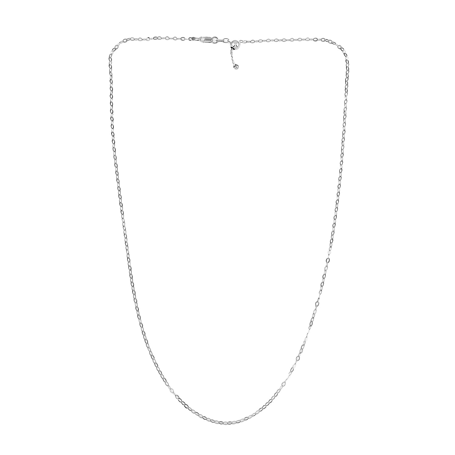 Italian Sterling Silver 2mm Adjustable Bolo Rolo Chain 2.90 Grams