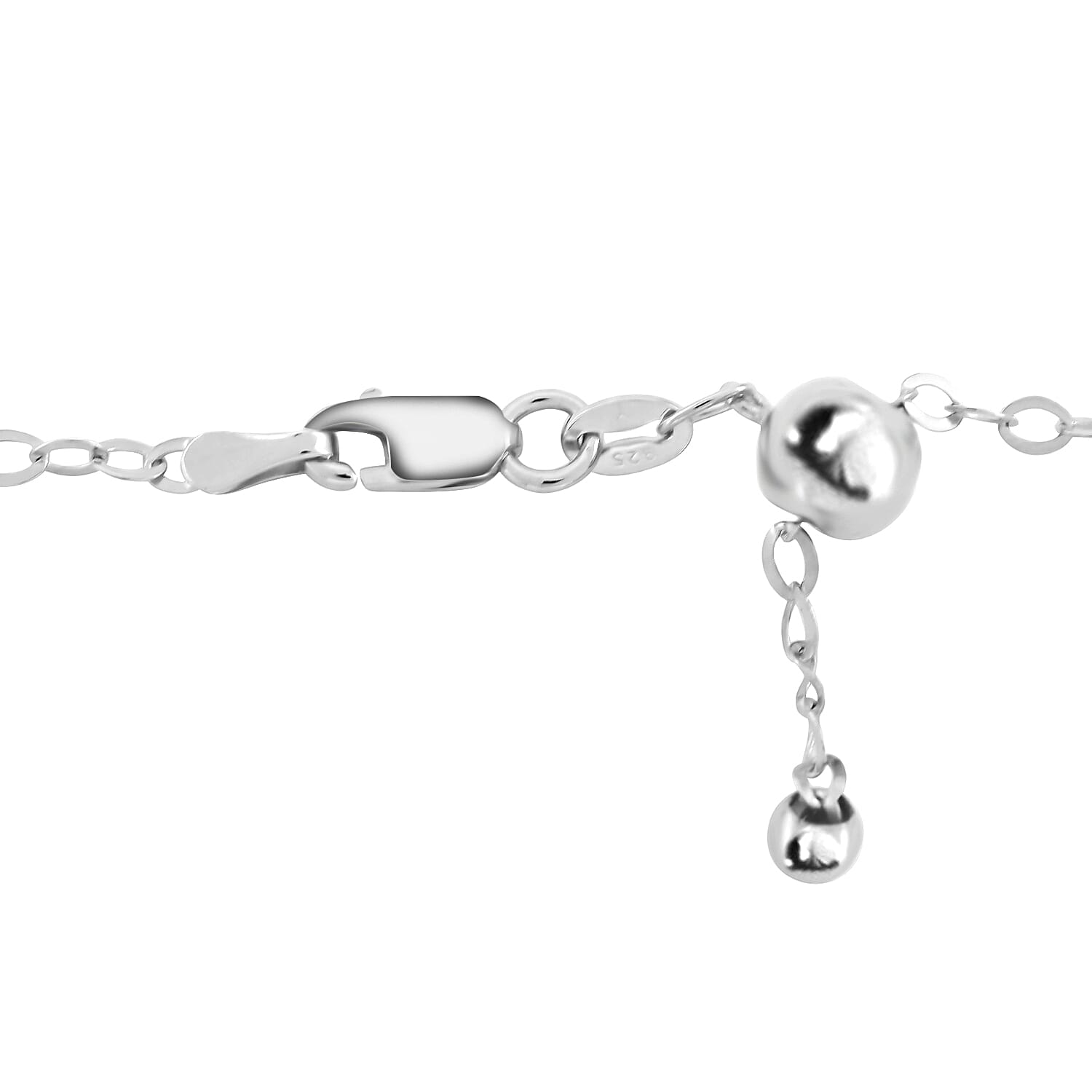 Italian Sterling Silver 2mm Adjustable Bolo Rolo Chain 2.90 Grams