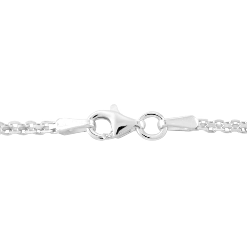 Italian Sterling Silver 2mm Bismark Necklace 24 Inches 4.20 Grams