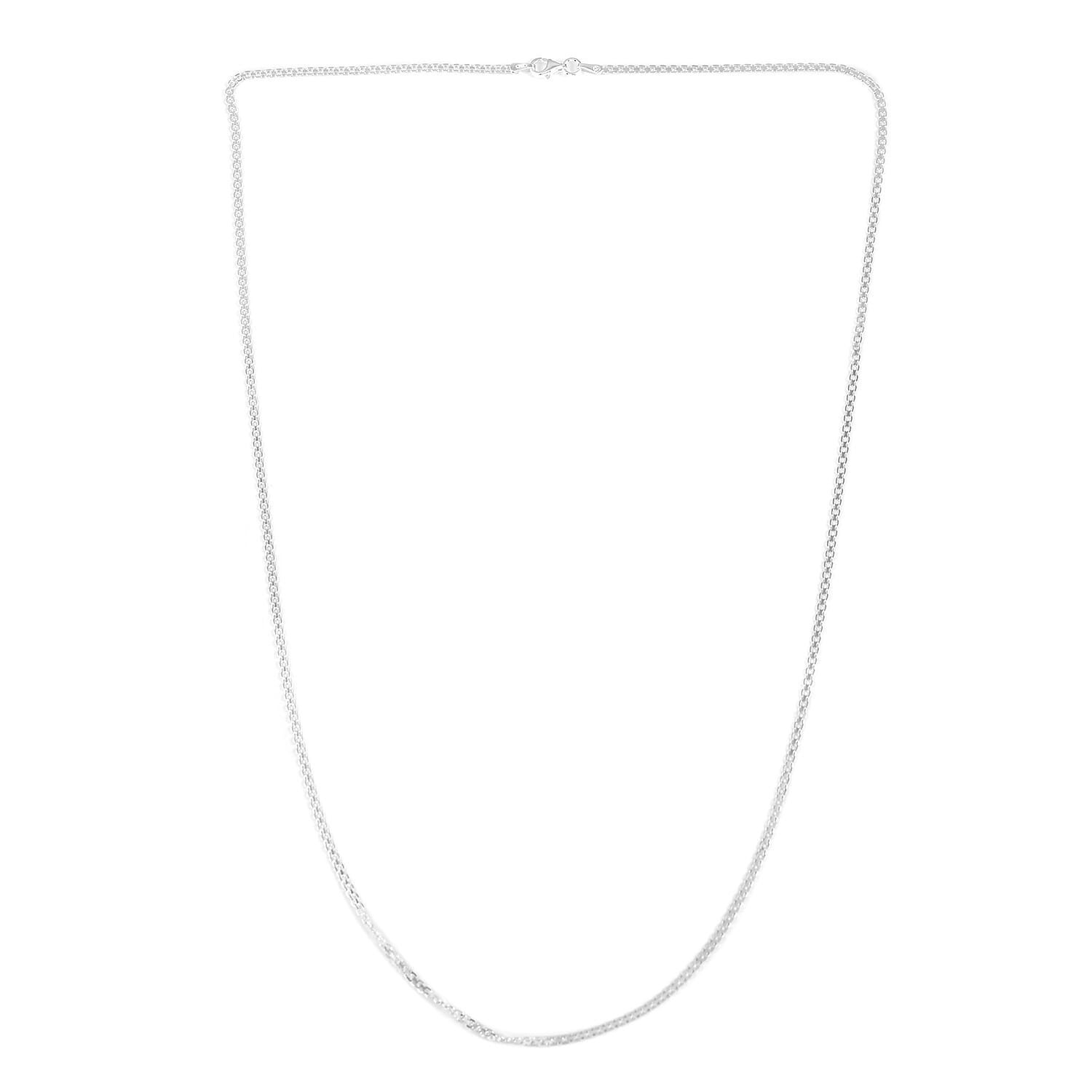 Italian Sterling Silver 2mm Bismark Necklace 24 Inches 4.20 Grams