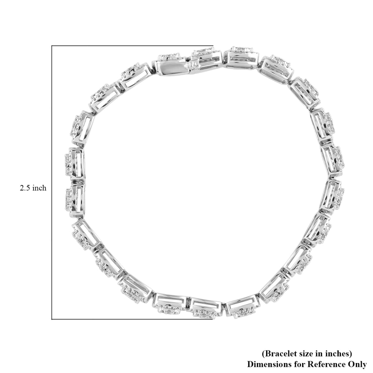NY CLOSEOUT 10K White Gold H-I I2-I3 Diamond Cushion Halo Bracelet (7.00 In) 14.90 Grams 5.00 ctw image number 3