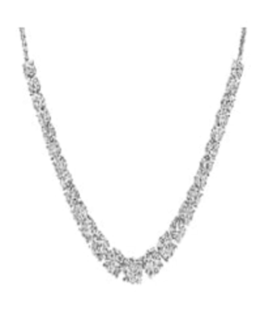 NY CLOSEOUT 14K White Gold I1-SI Diamond Necklace 18 Inches 9.9 Grams 5.00 ctw image number 0