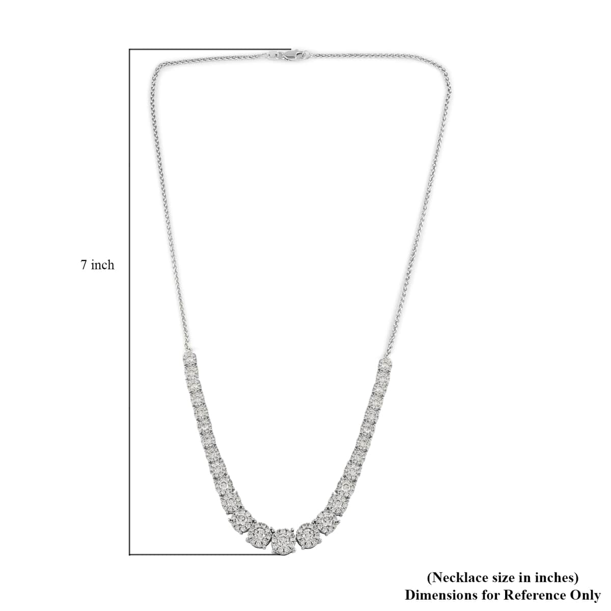 NY CLOSEOUT 14K White Gold I1-SI Diamond Necklace 18 Inches 9.9 Grams 5.00 ctw image number 2