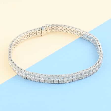 NY CLOSEOUT 10K White Gold G-H I1-I2 Diamond Multi Rows Bracelet (7.00 In) 10.65 Grams 6.00 ctw image number 1