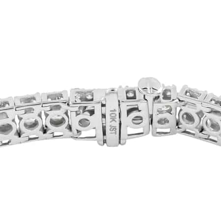 NY CLOSEOUT 10K White Gold G-H I1-I2 Diamond Multi Rows Bracelet (7.00 In) 10.65 Grams 6.00 ctw image number 2