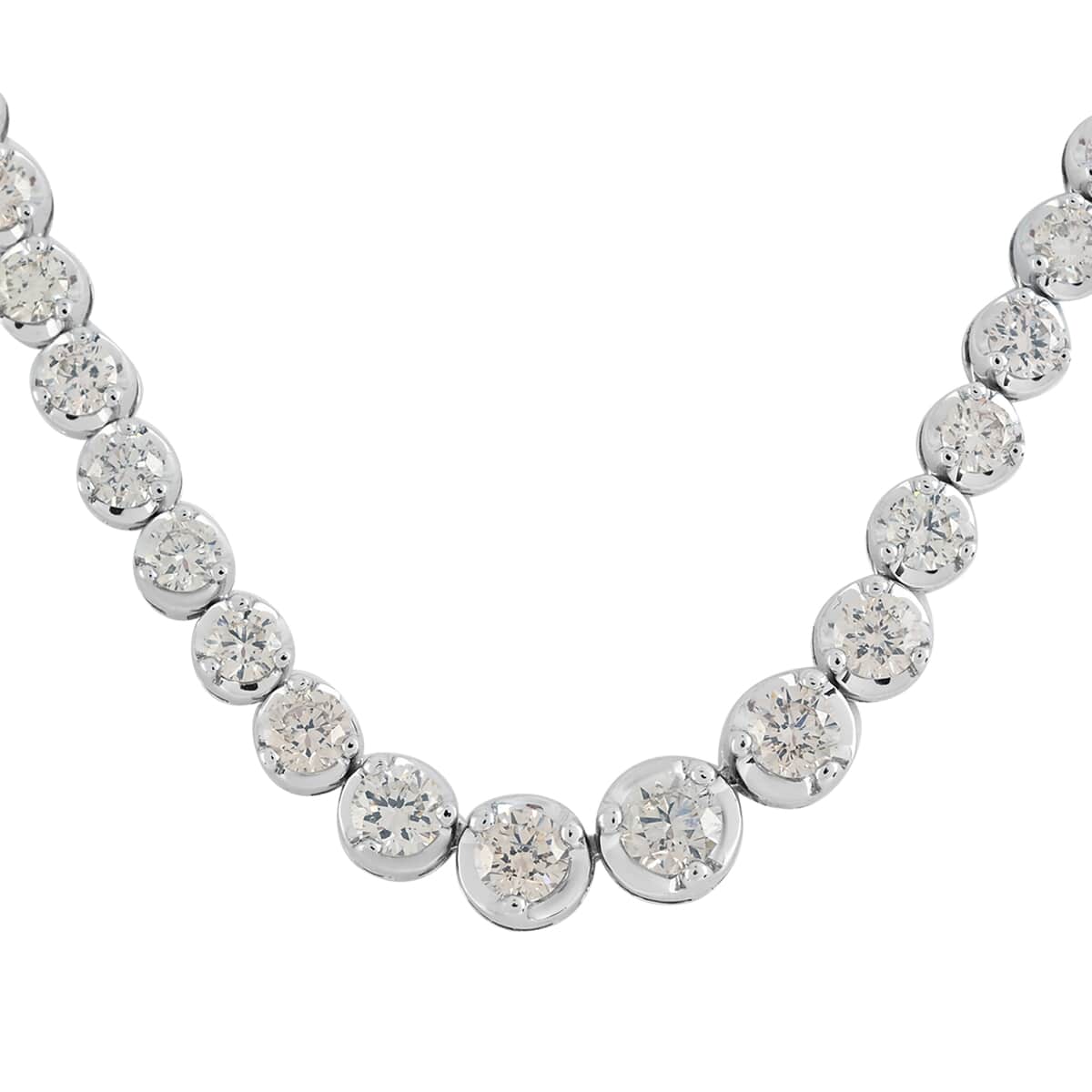 NY Closeout 14K White Gold G-H SI-VS Diamond Necklace 16 Inches 15.20 Grams 5.00 ctw image number 0