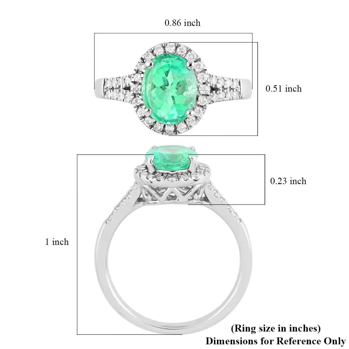 Certified and Appraised RHAPSODY 950 Platinum AAAA Boyaca Colombian Emerald and E-F VS Diamond Ring (Size 6.0) 6.15 Grams 2.35 ctw image number 5