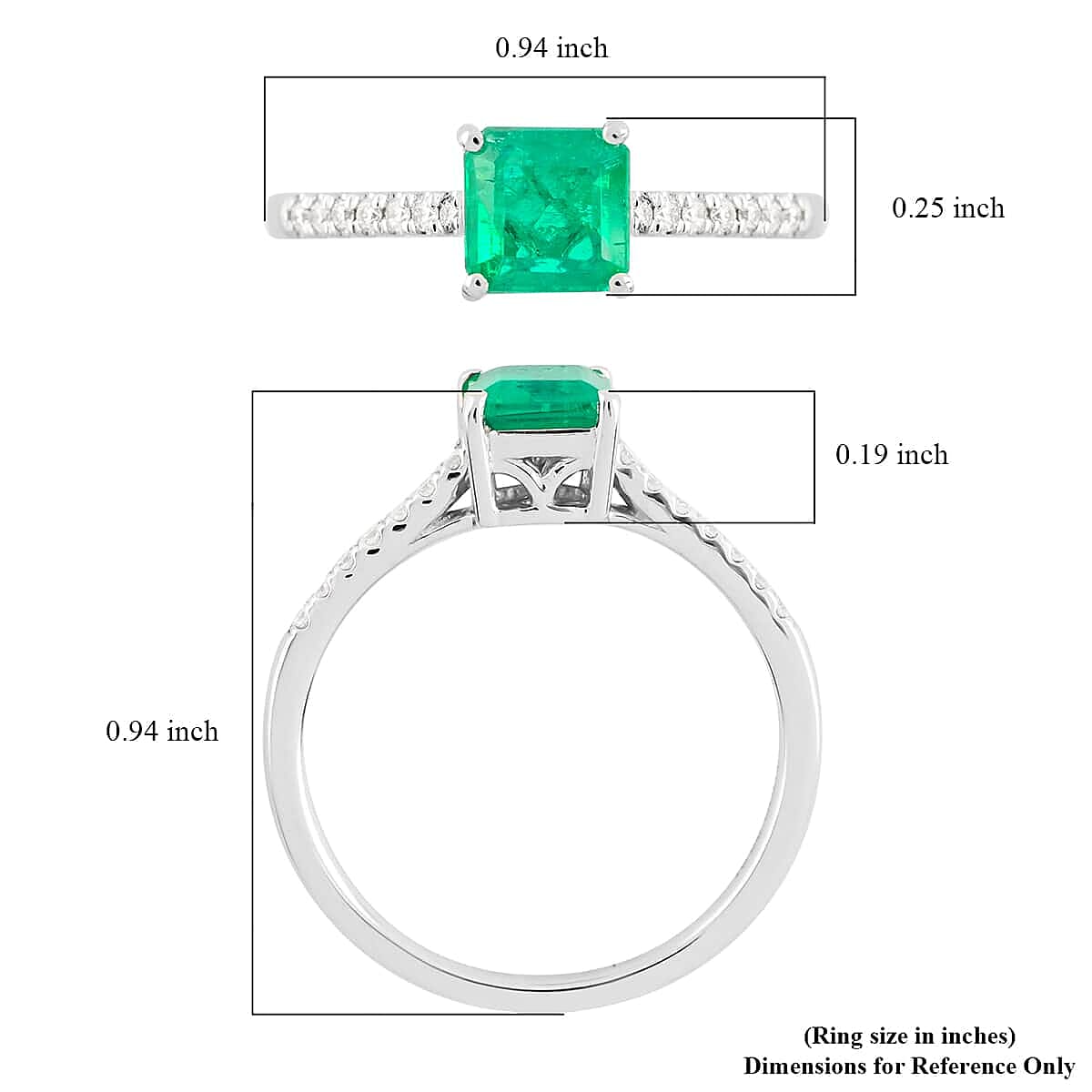 Certified & Appraised Rhapsody AAAA Boyaca Colombian Emerald and E-F VS Diamond 1.15 ctw Ring in 950 Platinum (Size 6.0)