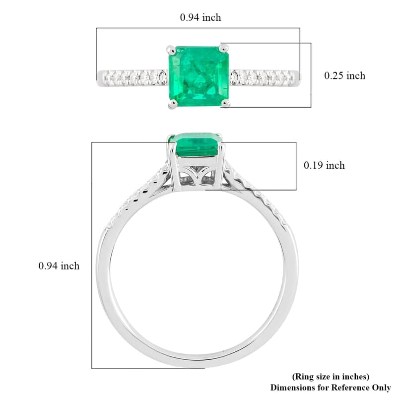 Certified & Appraised Rhapsody AAAA Boyaca Colombian Emerald and E-F VS Diamond 1.15 ctw Ring in 950 Platinum (Size 6.0)