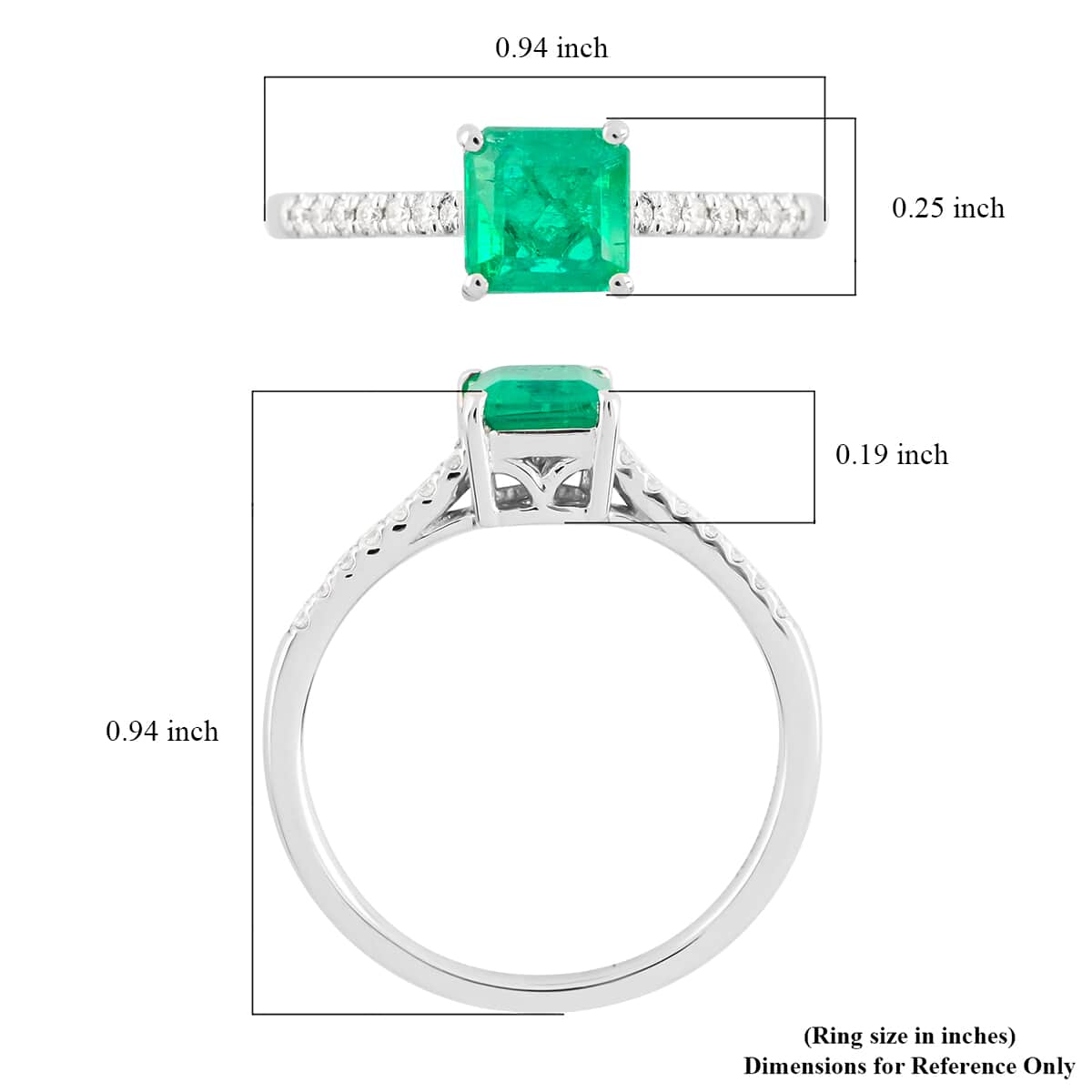 Certified & Appraised RHAPSODY 950 Platinum AAAA Boyaca Colombian Emerald and E-F VS Diamond Ring 3.90 Grams 1.15 ctw image number 5