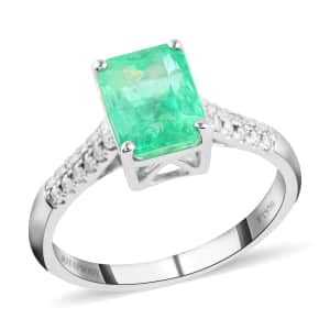 Rhapsody AAAA Boyaca Colombian Emerald and E-F VS Diamond 3.00 ctw Ring in 950 Platinum (Size 7.0)