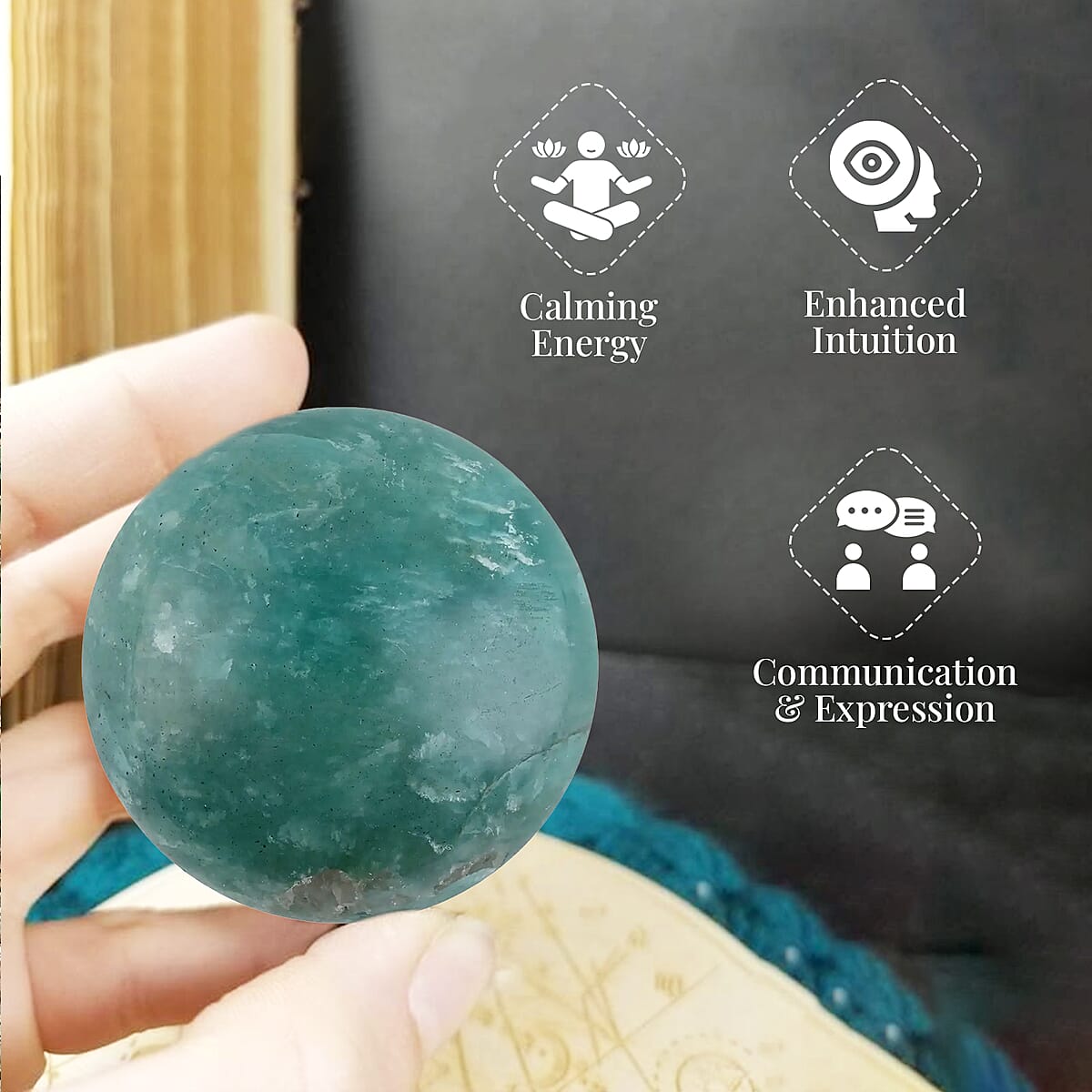 Amazonite Palm Stone (Approx 590ctw) image number 1