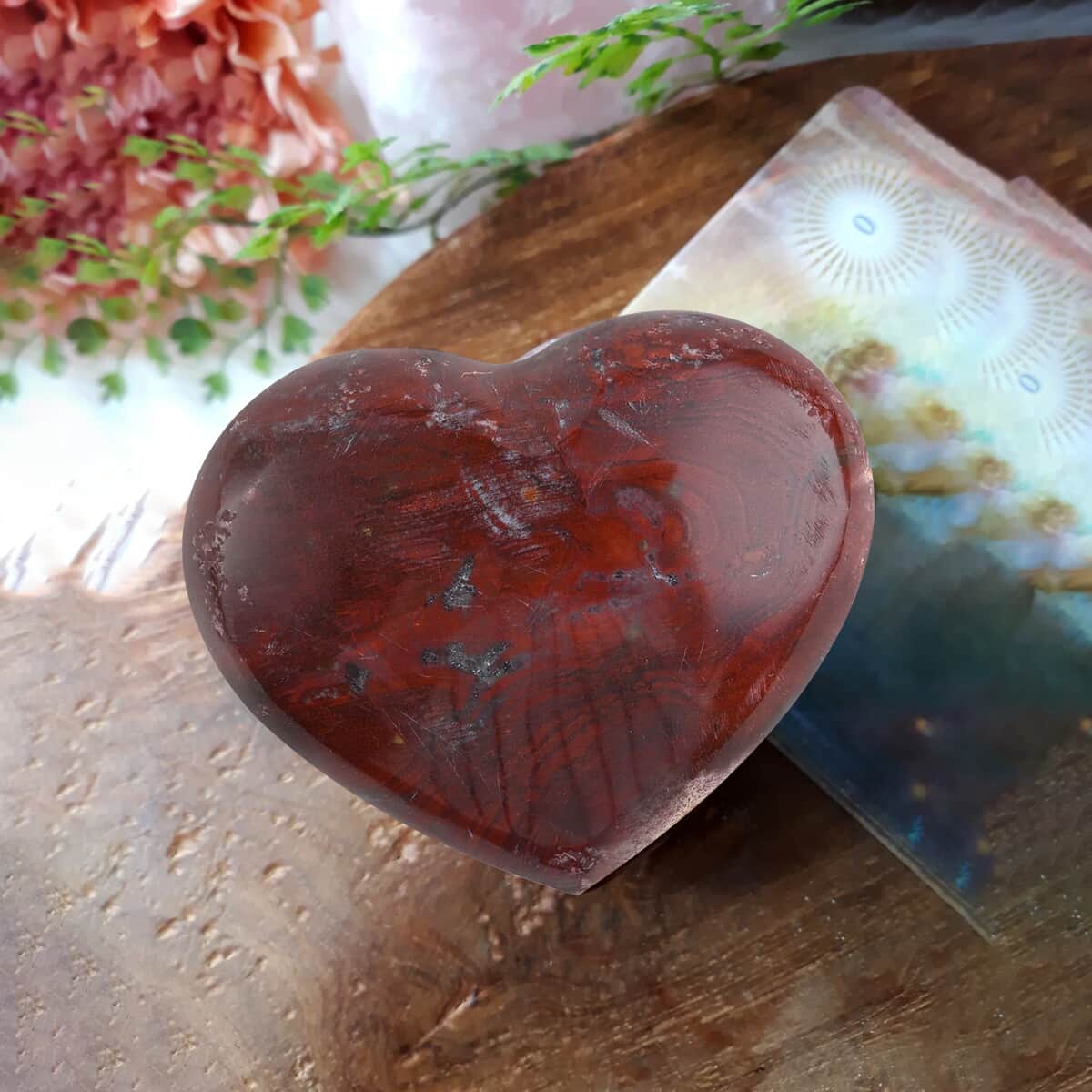 Petrified Wood Heart-S (Approx. 100ctw), Decorative Wooden Heart Figurine For Home Decor Tabletop Desk image number 1