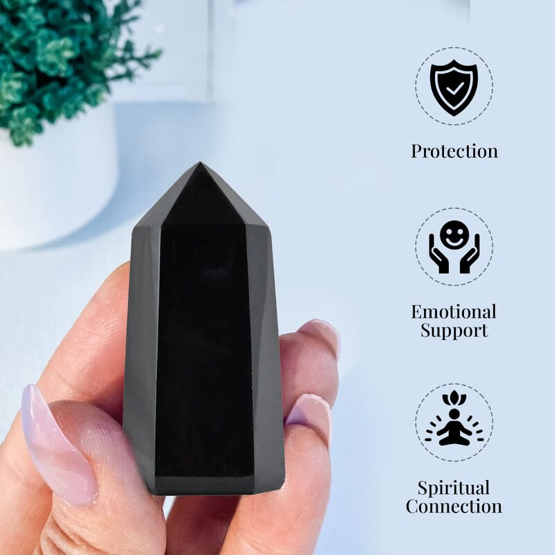 Black Tourmaline Points (Approx 5389 ctw)