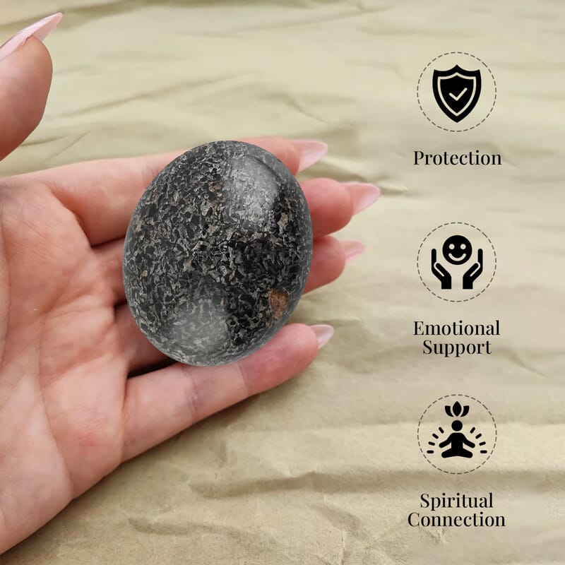 Black Tourmaline Crystal Oval Palm Stone, Palm Stones for Anxiety , Palm Root Stone , Stone for Relaxation , Meditation and Crystal Healing Cabochons