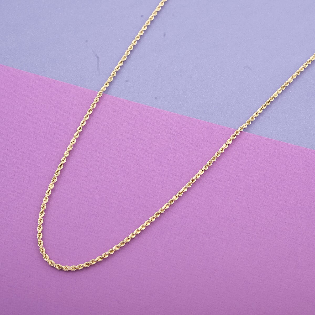 California Closeout Deal 10K Yellow Gold 2.52mm Laser Rope Necklace 24 Inches 4.10 Grams image number 1