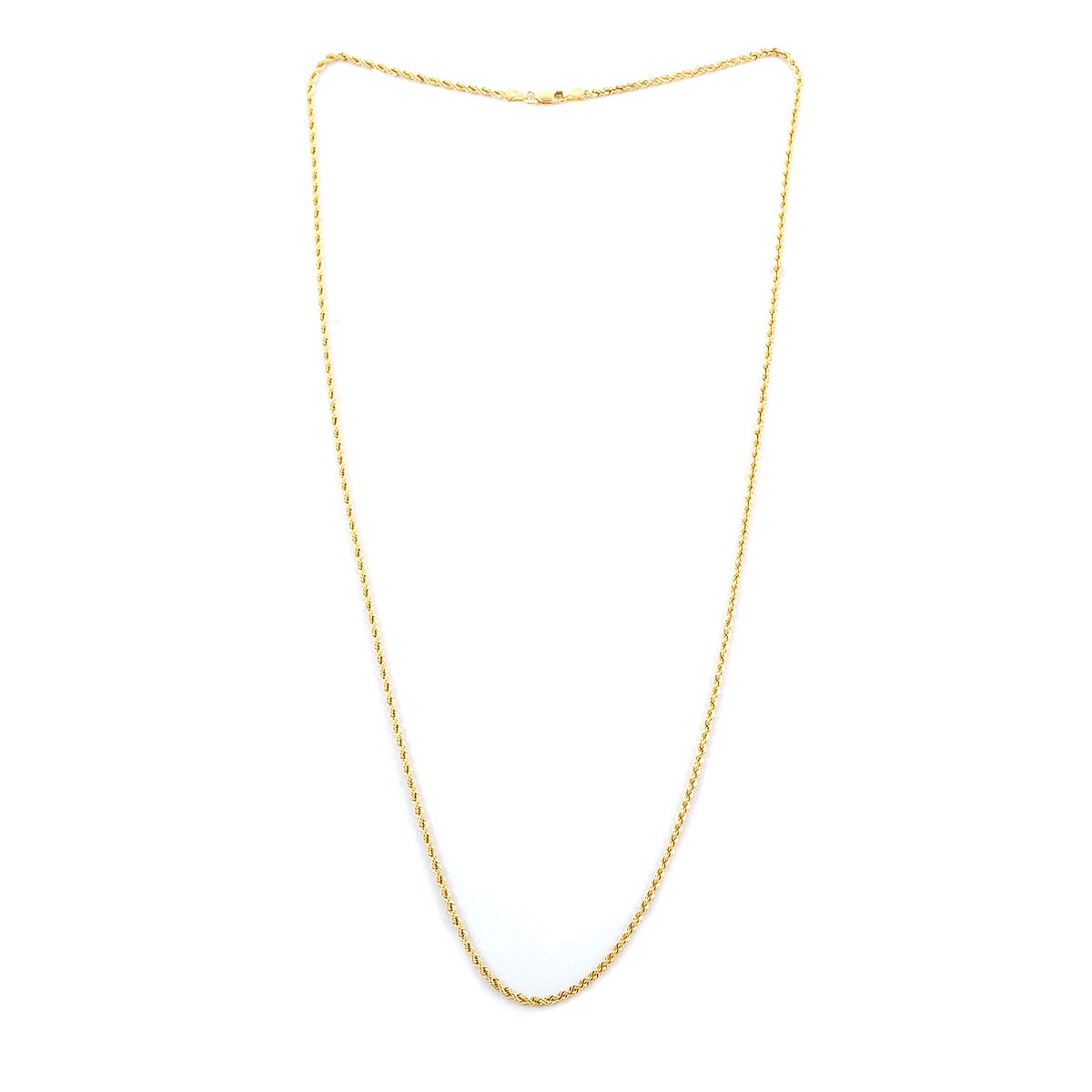 California Closeout Deal 10K Yellow Gold 2.52mm Laser Rope Necklace 24 Inches 4.10 Grams image number 3