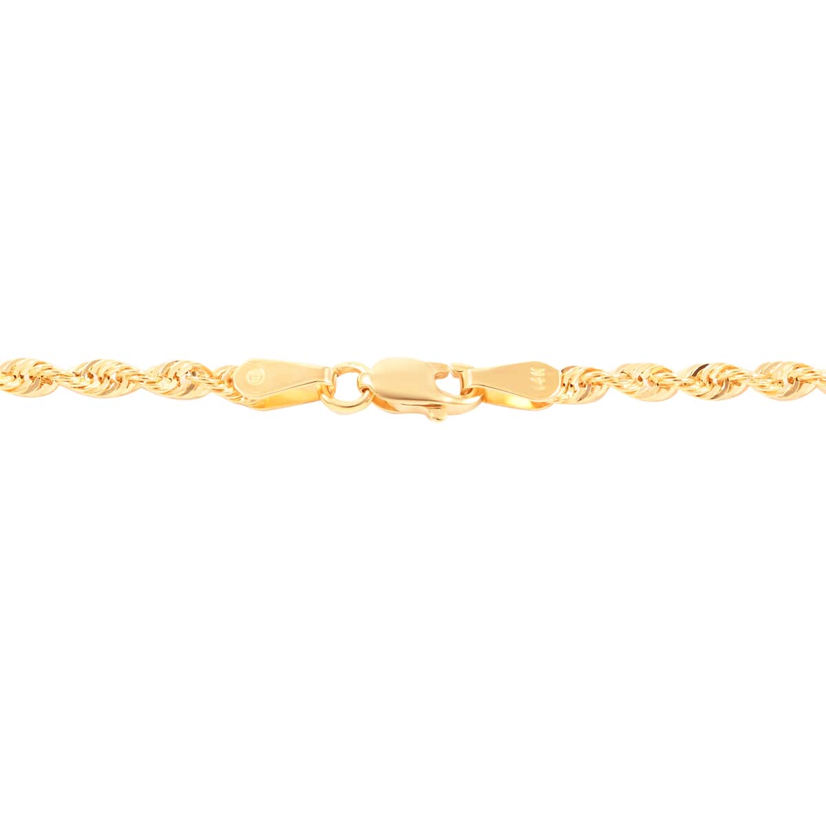 California Closeout Deal 14K Yellow Gold 2.3mm Laser Rope Necklace 20 Inches 2.70 Grams image number 2