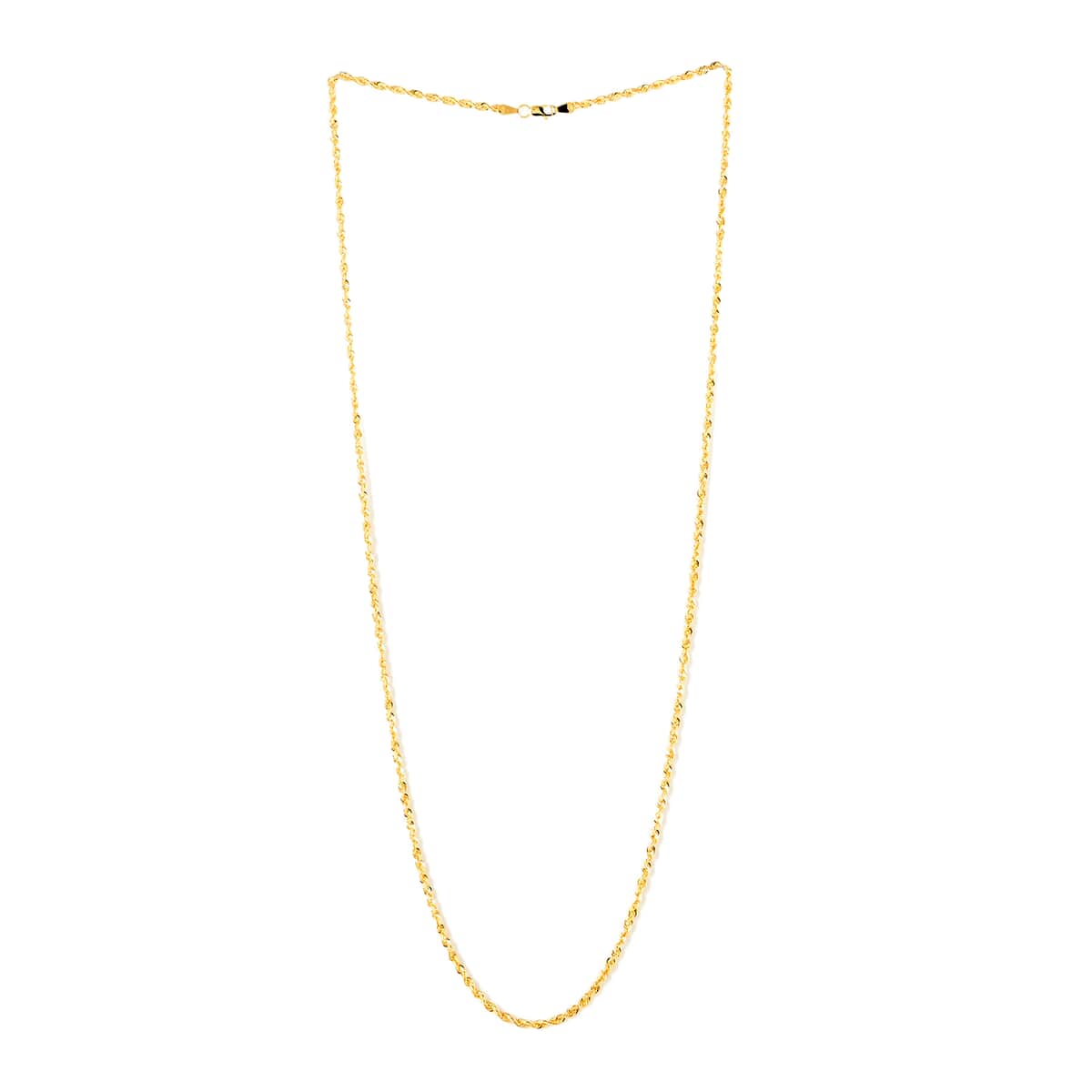 California Closeout Deal 14K Yellow Gold 2.3mm Laser Rope Necklace 20 Inches 2.70 Grams image number 3