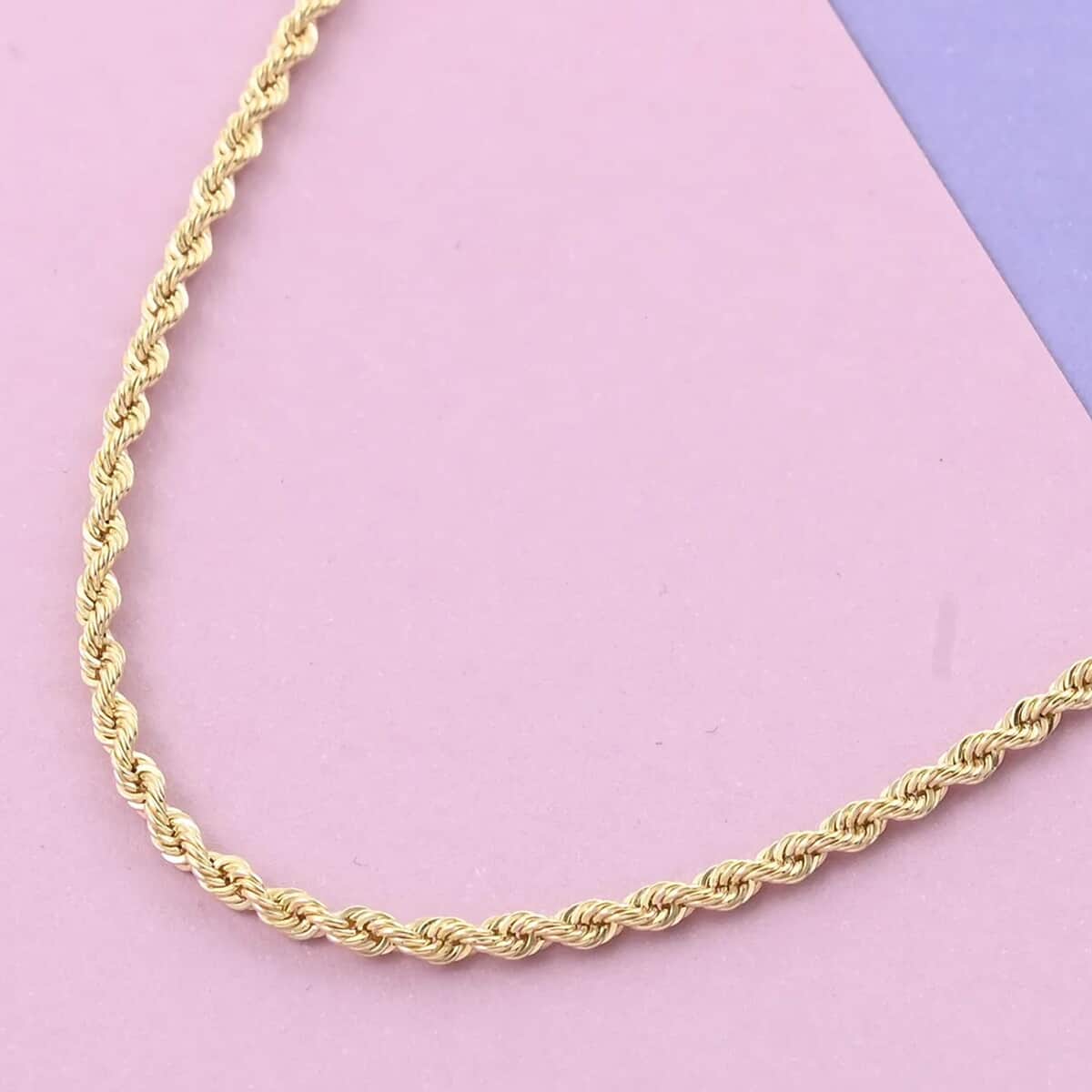 10K Yellow Gold Rope Necklace 22 Inches image number 1