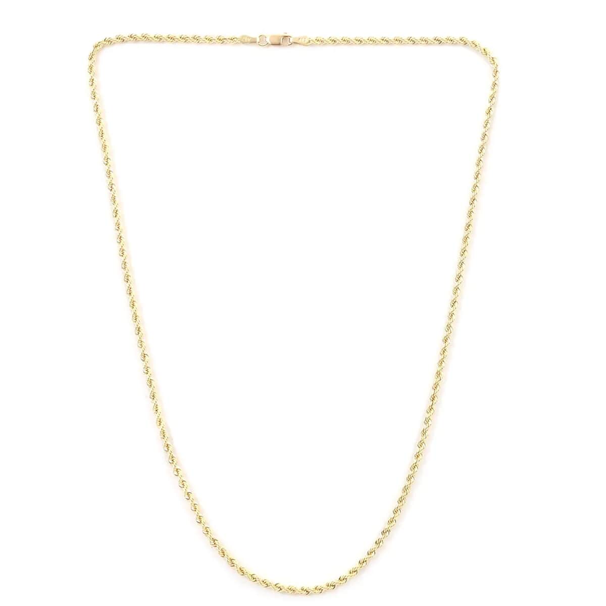 10K Yellow Gold Rope Necklace 22 Inches image number 4