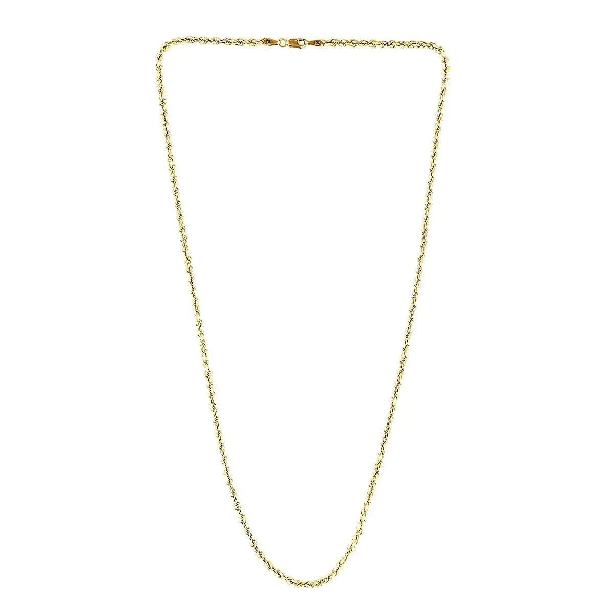 10K Yellow Gold Rope Necklace, Gold Chain, Gold Necklace For Women, Birthday Gifts For Her (24 Inches) image number 3